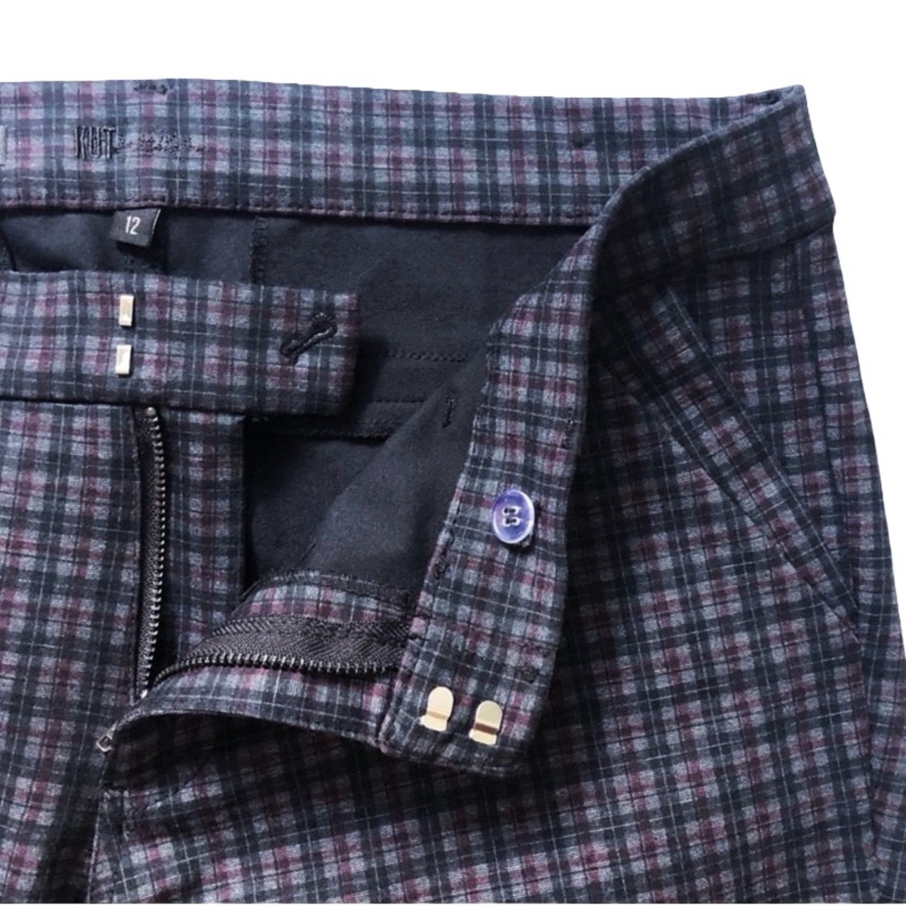 Kut From The Kloth NWOT Elyse Printed Slim Straight Leg Pant Dark Grey Size 12 - Picture 5 of 9